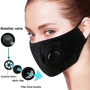 Cotton Face Mask, PM 2.5 Activated Carbon Filter